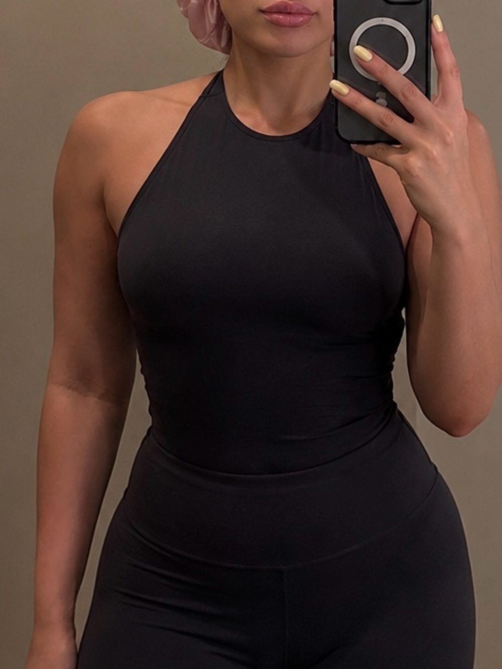 SKIMS Outdoor Halter Bodysuit Black/Ash Size M – Worn Once